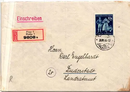 Deutsche Besetzung Böhmen Mähren 135 auf Brief echt gelaufen #JG043