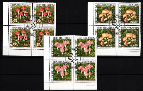 Liechtenstein 1252-1254 gestempelt als 4er Blöcke, Ersttagssonderstempel #JI030