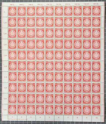 DDR Dienstmarken 11 XI postfrisch Bogen #JG073