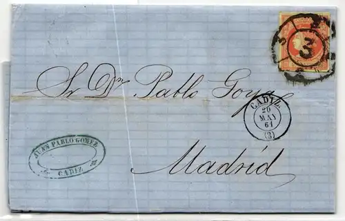 Spanien 44 auf Brief als Einzelfrankatur #JF775