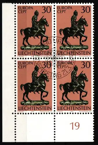 Liechtenstein 600 gestempelt als 4er Einheit #JJ210
