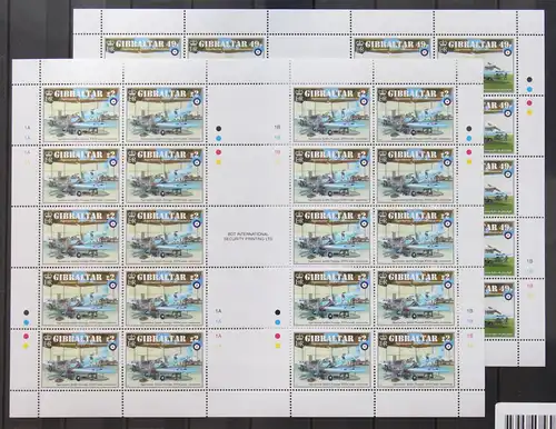Gibraltar 1443-1446 postfrisch als Bogen mit 60 GIP Flugzeuge #JF904