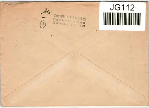 Berlin 1 auf Postkarte als Mehrfachfrankatur portogerecht #JG112