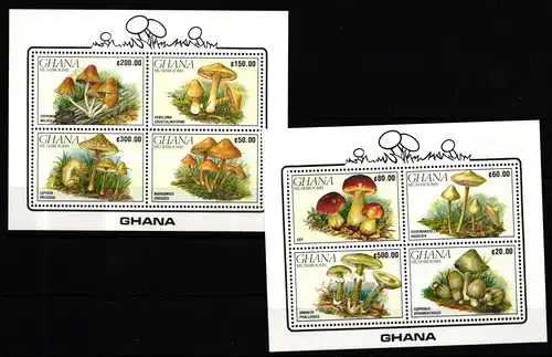 Ghana Block 164 und Block 165 postfrisch Pilze #JF846