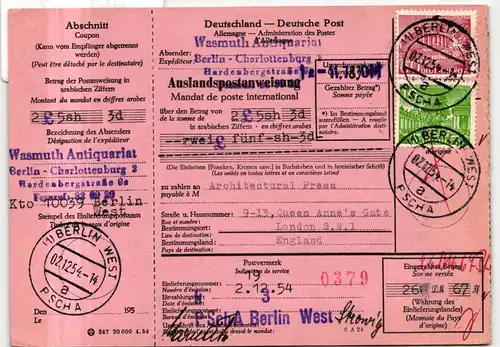Berlin 47, 54 auf Auslandspostanweisung #JG179