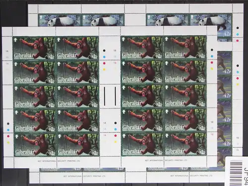 Gibraltar 1431-1436 postfrisch als Kleinbogen, Wildtiere #JF940