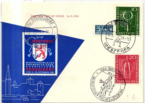 BRD Bund 217-218 auf Ausstellungskarte #JG261