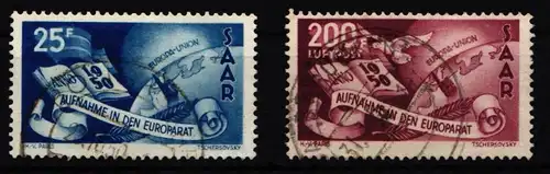 Saarland 297-298 gestempelt geprüft Ney BPP #JF931