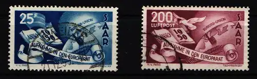 Saarland 297-298 gestempelt geprüft Ney BPP #JF933