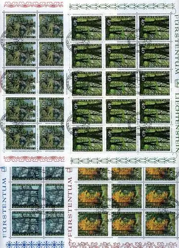 Liechtenstein Kleinbögen 757-760 Bäume Ersttagssonderstempel #JE970