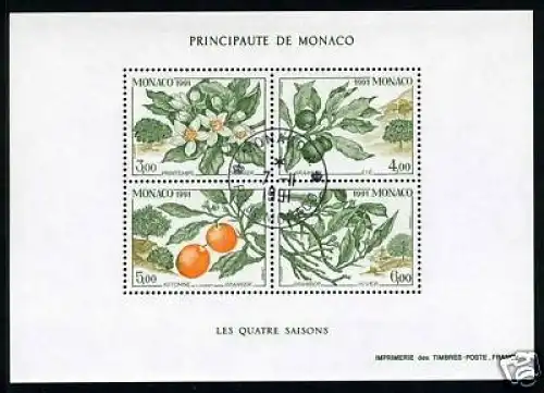 Monaco Block 52 gestempelt Pflanzen #301762