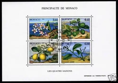 Monaco Block 49 Ersttagsstempel Pflanzen #301763