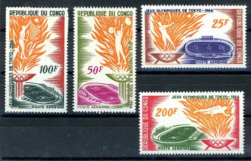 Kongo Brazzaville 52-55 postfrisch Olympia 1964 Tokio #ID233