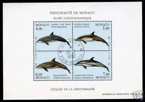 Monaco Block 54 Ersttagsstempel Delphine #301755