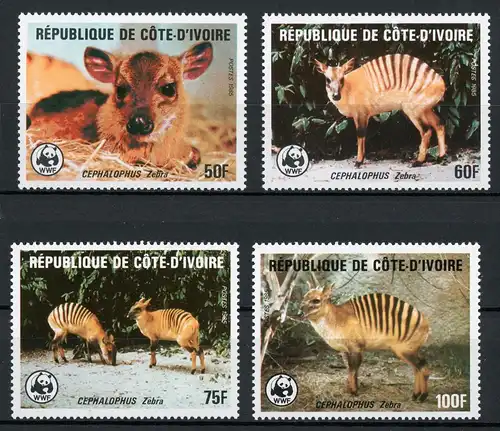 Elfenbeinküste 881-84 postfrisch WWF Zebraducker #GQ281
