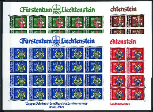 Liechtenstein Kleinbögen 743-746 postfrisch Wappen #JD389