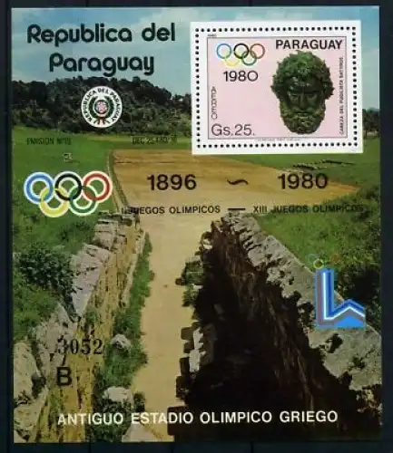 Paraguay Block 359 postfrisch Olympiade 1980 #JG644