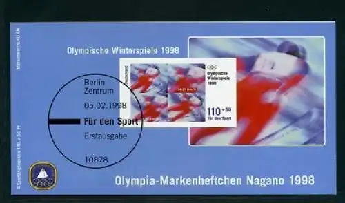 Bund MH 1969 postfrisch Olympia 1998 Nagano #HL089