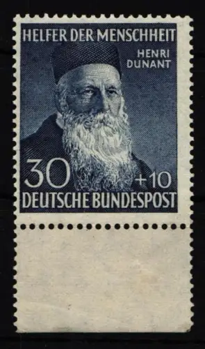 BRD Bund 159 postfrisch mit Unterrand vorgefaltet #IX889