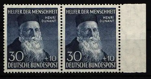 BRD Bund 159 postfrisch Paar mit Seitenrand rechts, geprüft Schlegel BPP #IX893