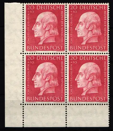BRD Bund 202 postfrisch als Eckrandviererblock #IX945