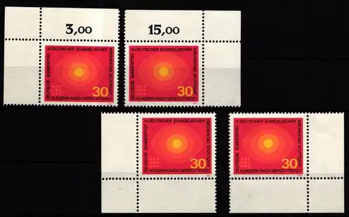 BRD 595 postfrisch Ecke 1-4, FN 0 #IZ563