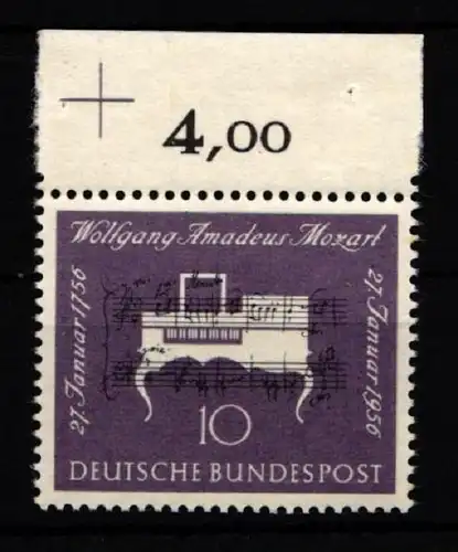 BRD Bund 228 postfrisch mit Oberrand und Passerkreuz #IY636
