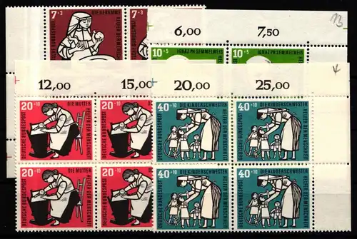 BRD Bund 243-246 postfrisch als Eckrandviererblöcke #IY680