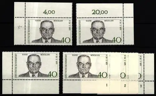 BRD 832 postfrisch Ecke 1-4, FN 1-3 #IZ582