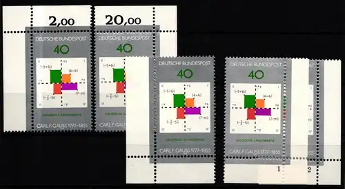 BRD 928 postfrisch Ecke 1-4, FN 1-2 #IZ730