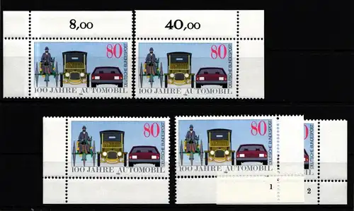 BRD 1268 postfrisch Ecke 1-4, FN 1-2 #IZ901