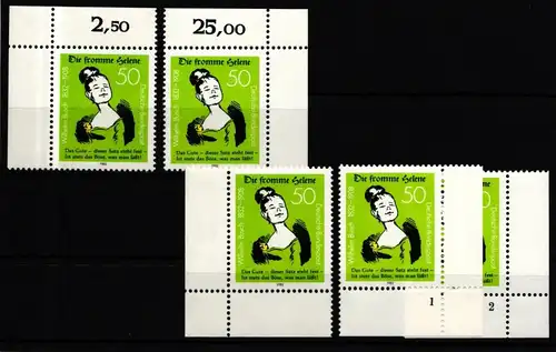 BRD 1129 postfrisch Ecke 1-4, FN 1-2 #IZ972