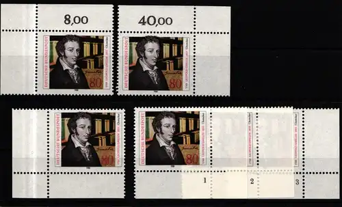 BRD 1377 postfrisch Ecke 1-4, FN 1-3 #IZ862