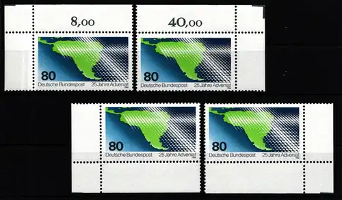 BRD 1302 postfrisch Ecke 1-4, FN 0 #IZ891