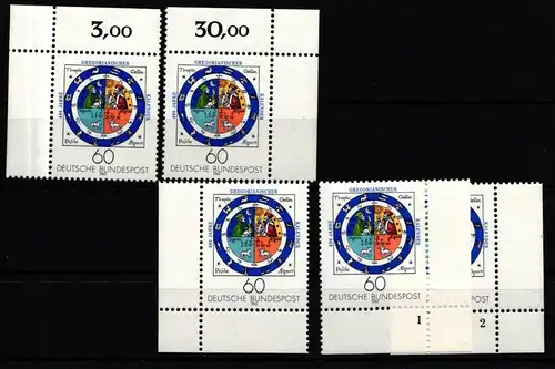 BRD 1155 postfrisch Ecke 1-4, FN 1-2 #IZ982