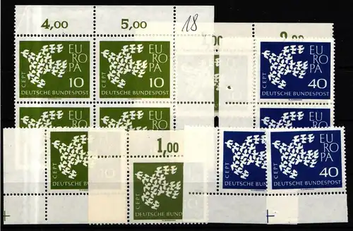 BRD Bund 367-368 postfrisch diverse Ränder und Ecken #IY788