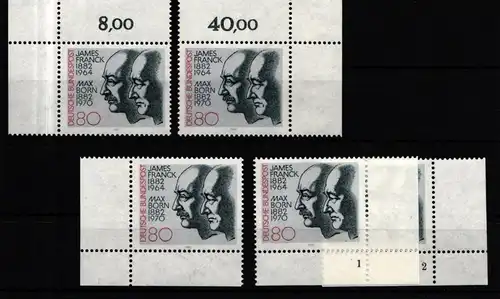 BRD 1147 postfrisch Ecke 1-4, FN 1-2 #IZ974