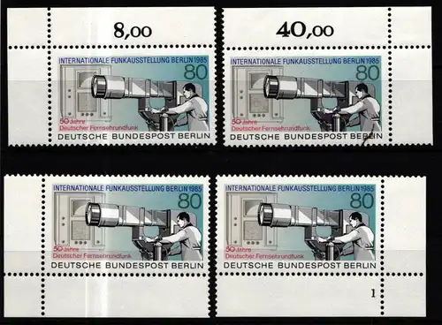 Berlin 741 postfrisch Ecken nicht ganz komplett #JB729