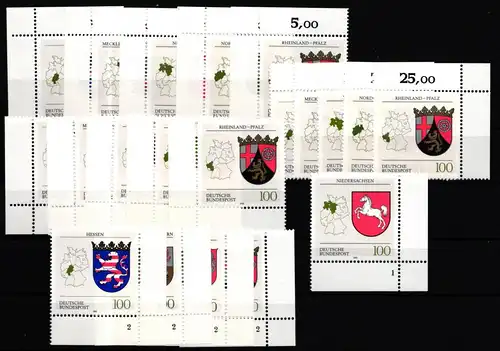 BRD 1660-1664 postfrisch Ecke 1-4, FN nicht komplett #JC683