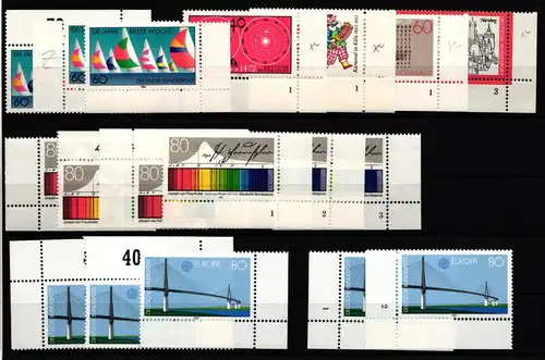 BRD Lot postfrisch Ecken und Formnummern 20 Stck. #JC042