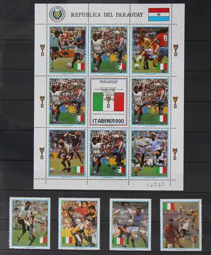 Paraguay Fußball-WM 1994 postfrisch mit silbernem Aufdruck kopfstehend #JG838