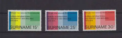 Suriname 695-697 postfrisch internationale Meterkonvention #GE385