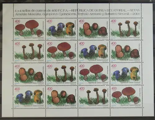 Äquatorialguinea 1898-1901 postfrisch ZD-Bogen / Pilze #GG137