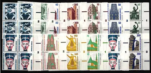 Berlin Lot Sehenswürdigkeiten postfrisch Viererblöcke mit Formnummern #JM684