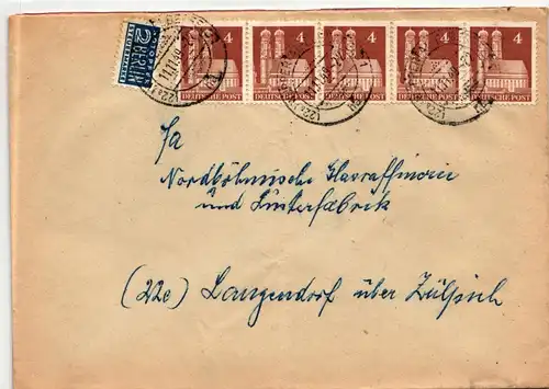 Alliierte Besetzung 74 auf Brief als Mehrfachfrankatur portogerecht #JN318