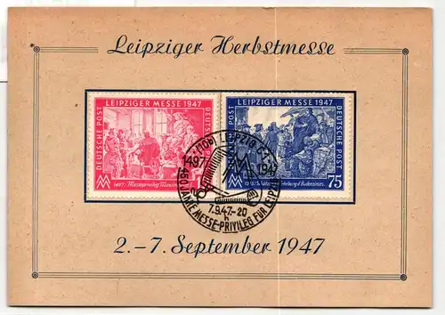 Alliierte Besetzung 965-966 PF VI auf Ausstellungskarte Leipziger Messe #JN665