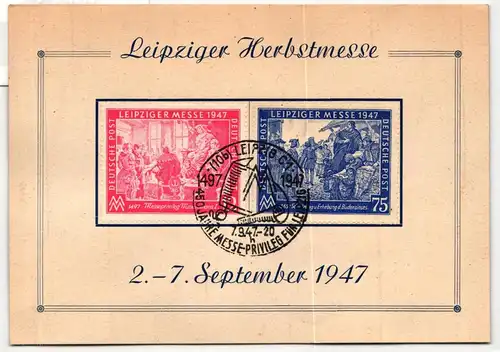 Alliierte Besetzung 965-966 PF VI auf Ausstellungskarte Leipziger Messe #JN666