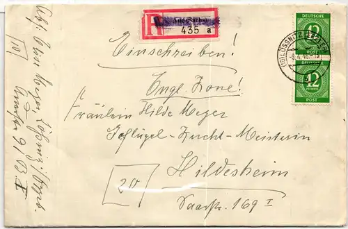 Alliierte Besetzung 930 auf Brief als Mehrfachfrankatur portogerecht #JN675