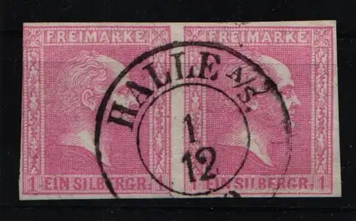 Preußen 10a gestempelt markanter Druckausfall, Befund Flemming BPP #JN760