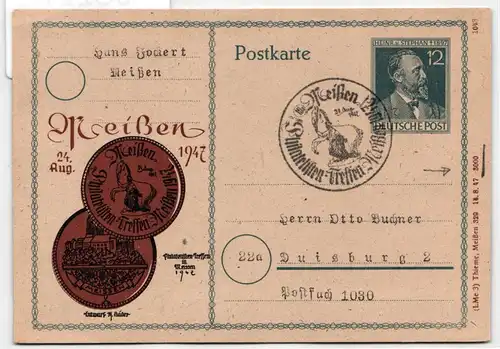 Alliierte Besetzung P 965 als Ganzsache Privatausgabe Meissen #JO221